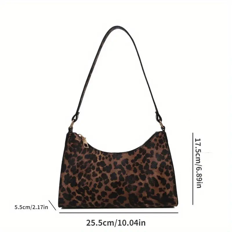 Nora. - Borsa a spalla in stile francese con motivo leopardato