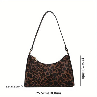 Nora. - Borsa a spalla in stile francese con motivo leopardato