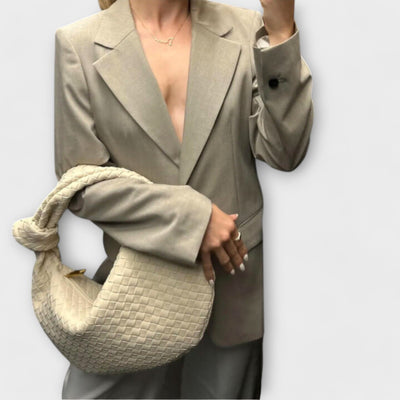 Nora. -Grande borsa a tracolla intrecciata da donna