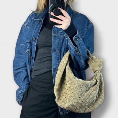 Nora. -Grande borsa a tracolla intrecciata da donna