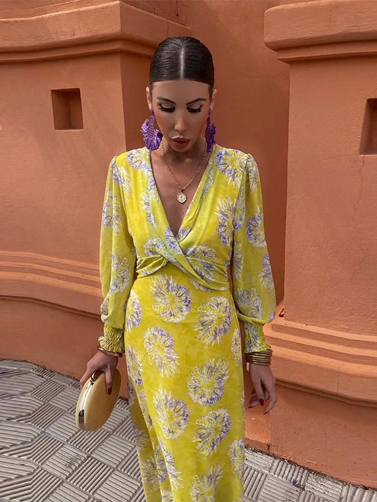 Alondra - Abito avvolgente vibrante
