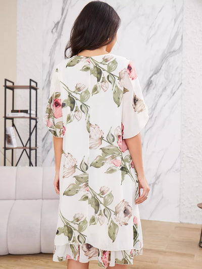 Judith | Elegante abito in chiffon con stampa floreale