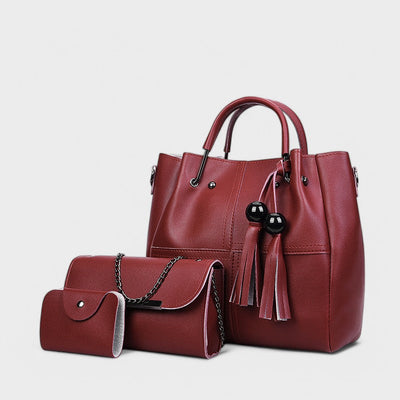 Nora. - Set di borse alla moda in 3 pezzi con frange