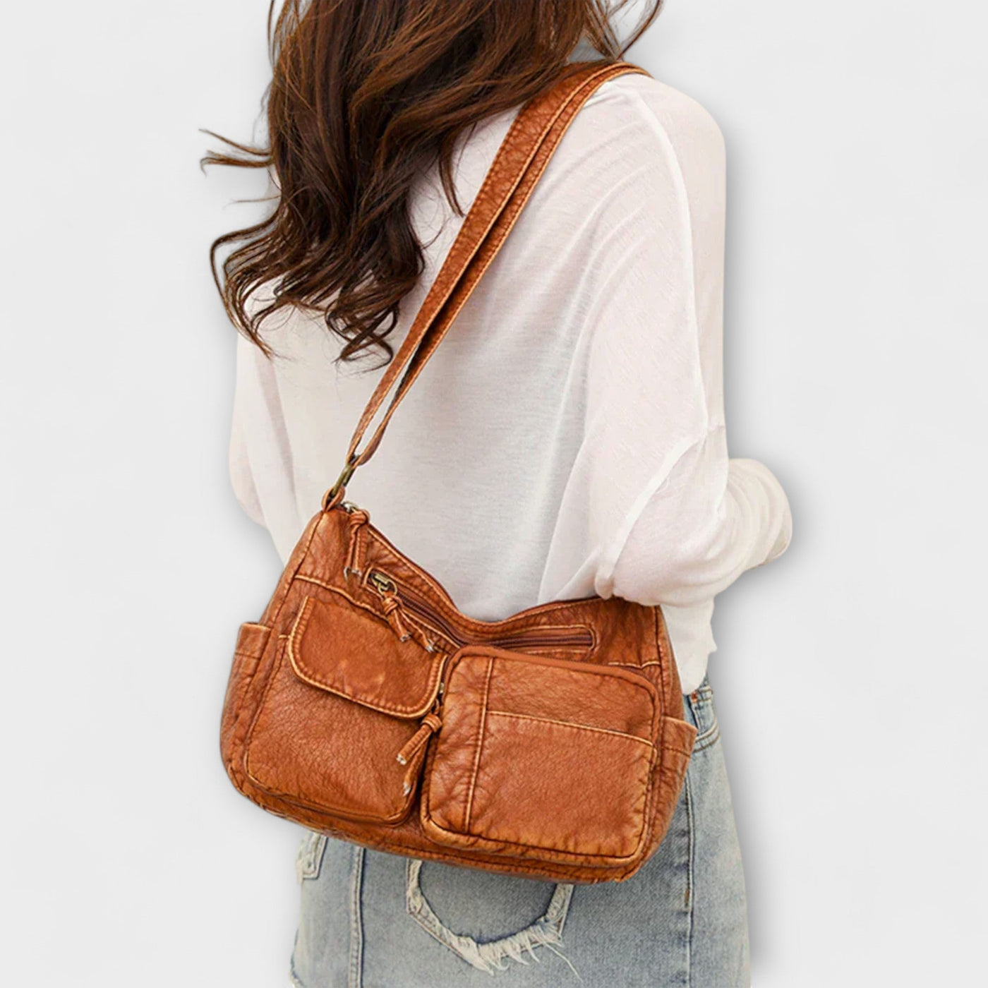 Nora. - Borsa in pelle della vecchia scuola