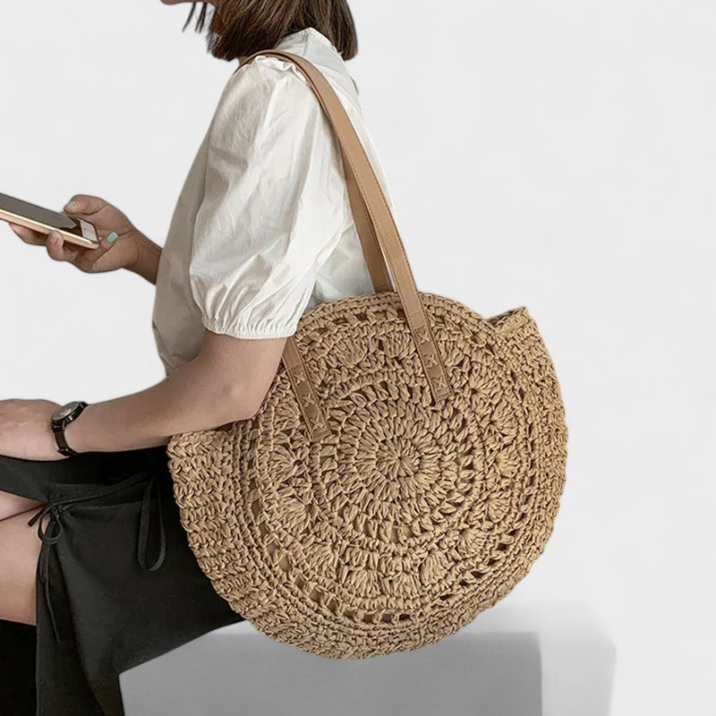 Nora. – Borsa da spiaggia intrecciata a mano