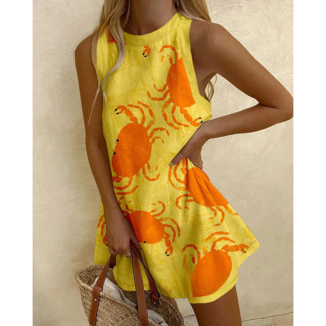 Beatrice™ | Miniabito con Stampa Granchi